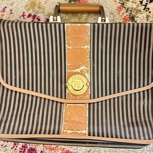 Vintage Fendi Briefcase / Laptop Bag / Attache’ - Old But Beautiful Accessory!